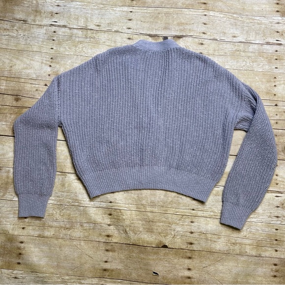 Madewell Greywell Crop Cardigan Sweater In Faded Lavender - Picture 4 of 8